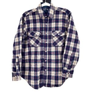 Men's Plaid Casual Button Down Wool Shirt